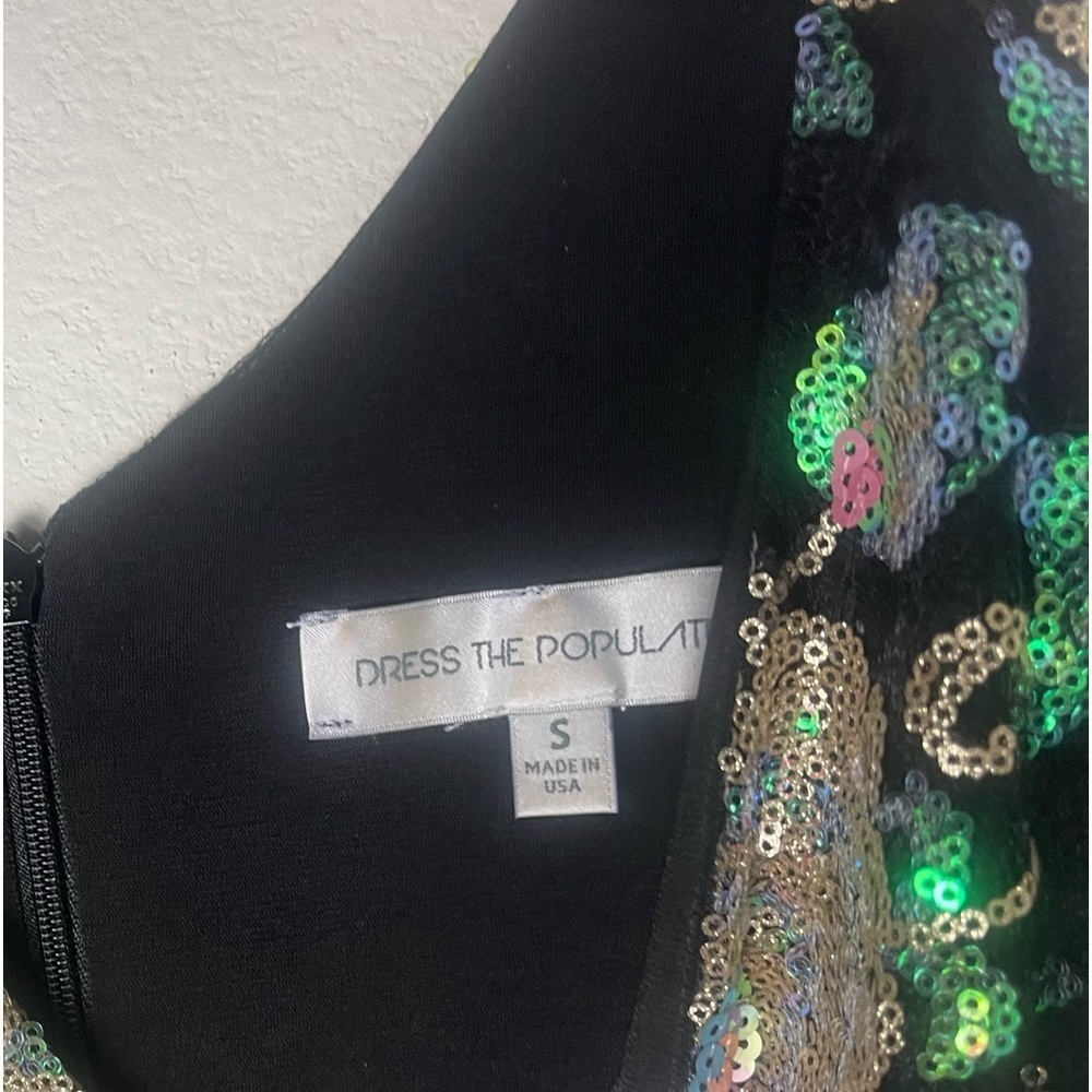 Dress The population Sequin Embroidered Floral Midi Black Dress S - Picture 10 of 10